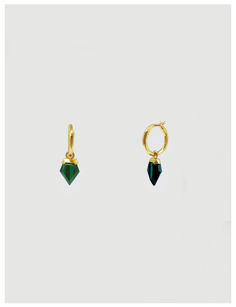 REFIND GREEN Silver Earring(14K Gold도금)