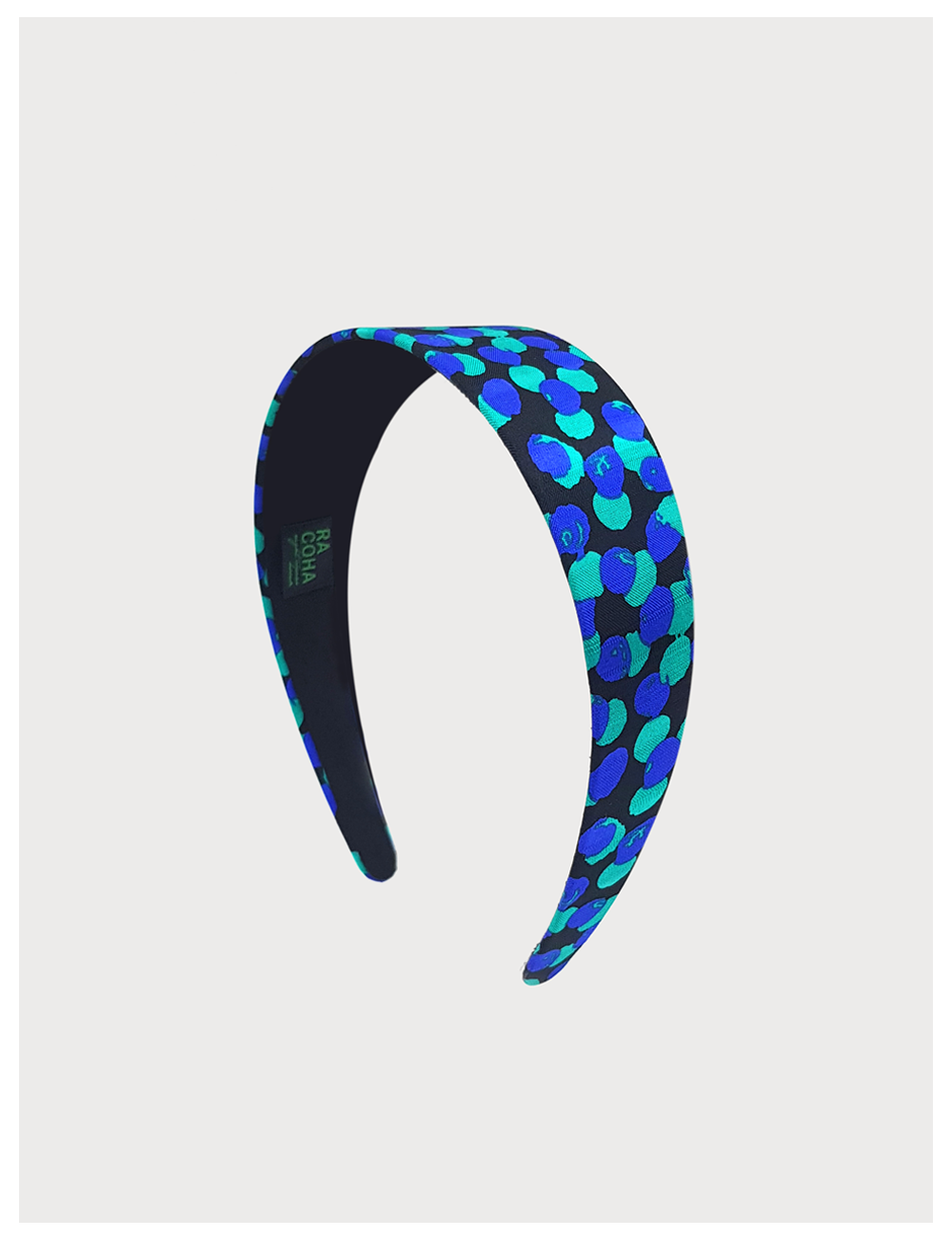 Chunky silk hairband_Blue pattern