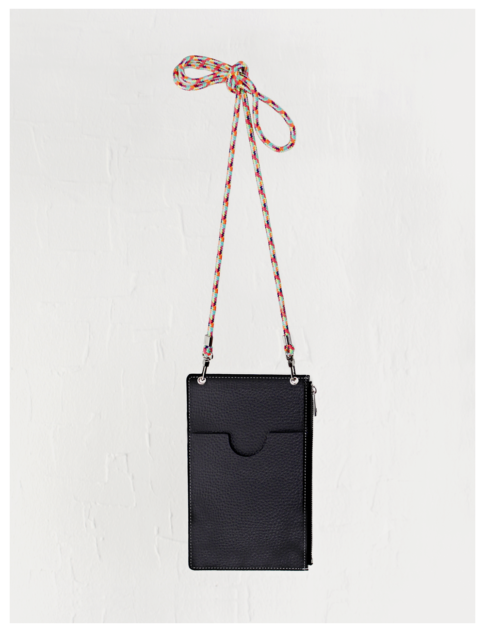 Classy chain leather phone mini bag_Black