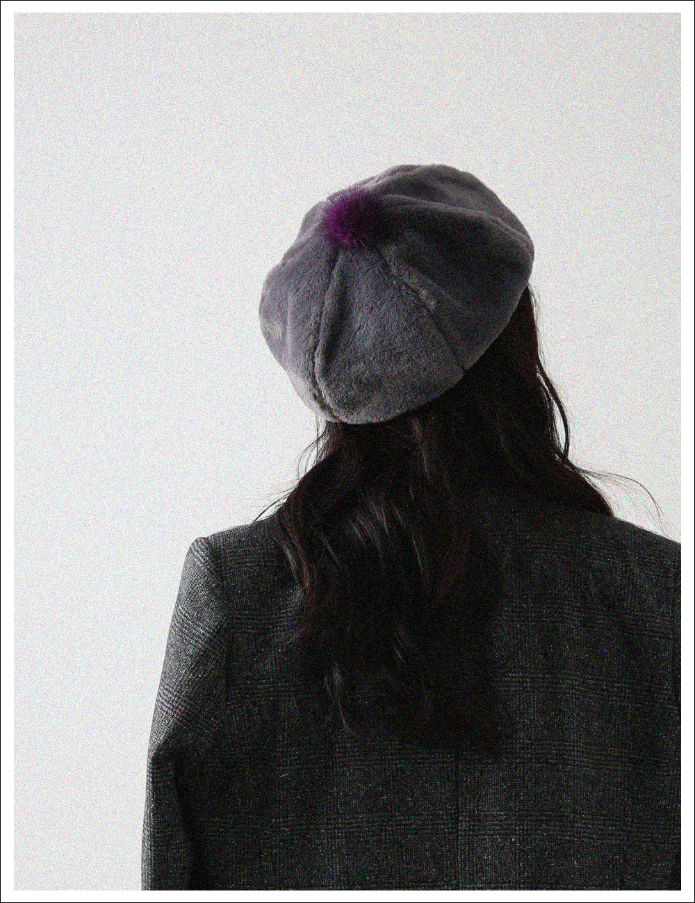 Soft mink hat_Gray