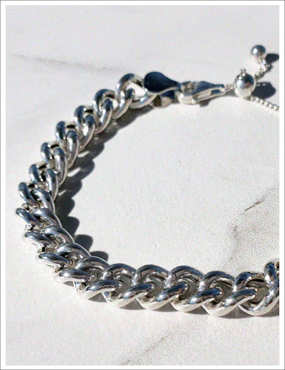 실버 럭셔리 볼드 체인 팔찌( Silver Luxury Bold Chain Bracelet)