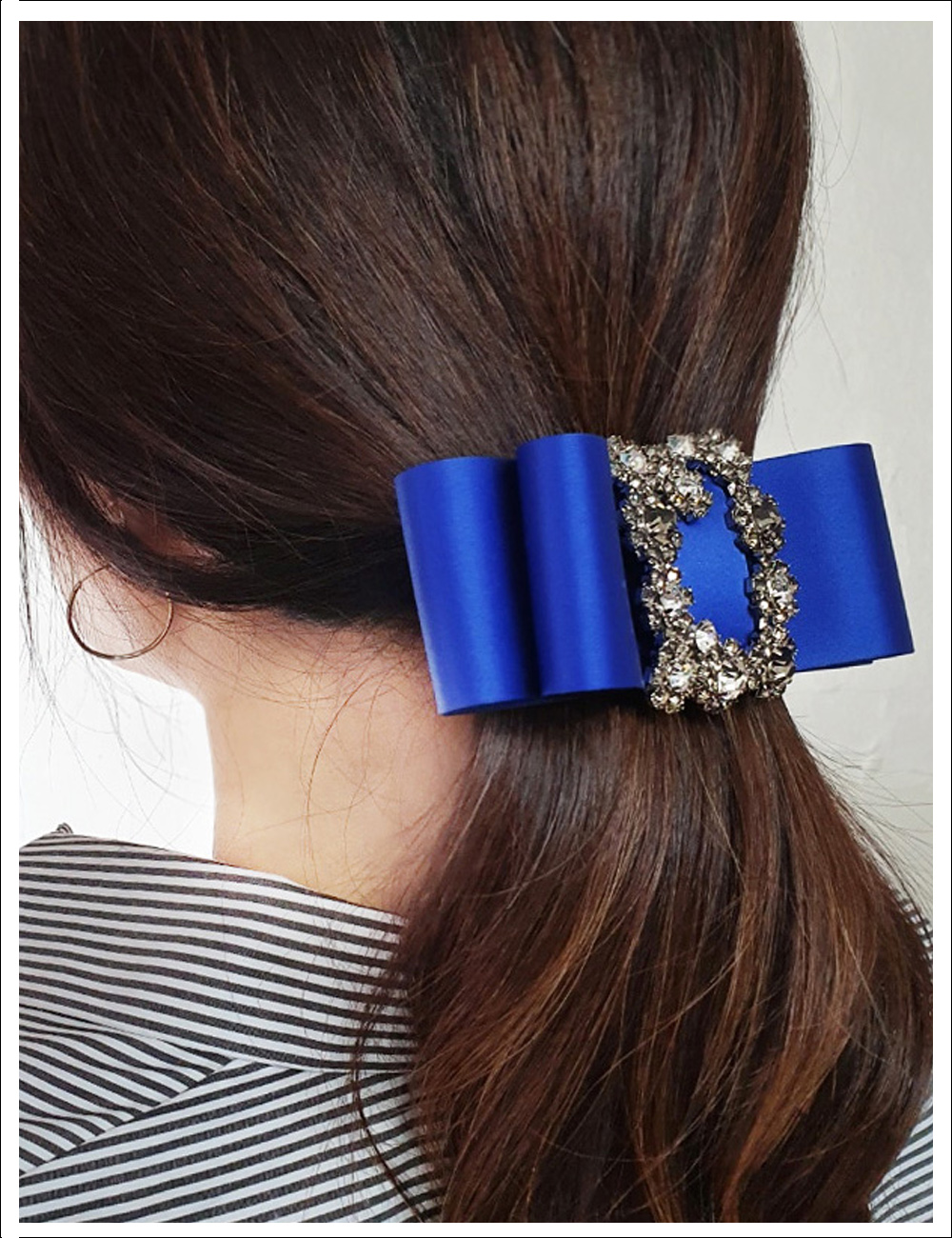 Square Splendid Big Ribbon Hairpin_Blue