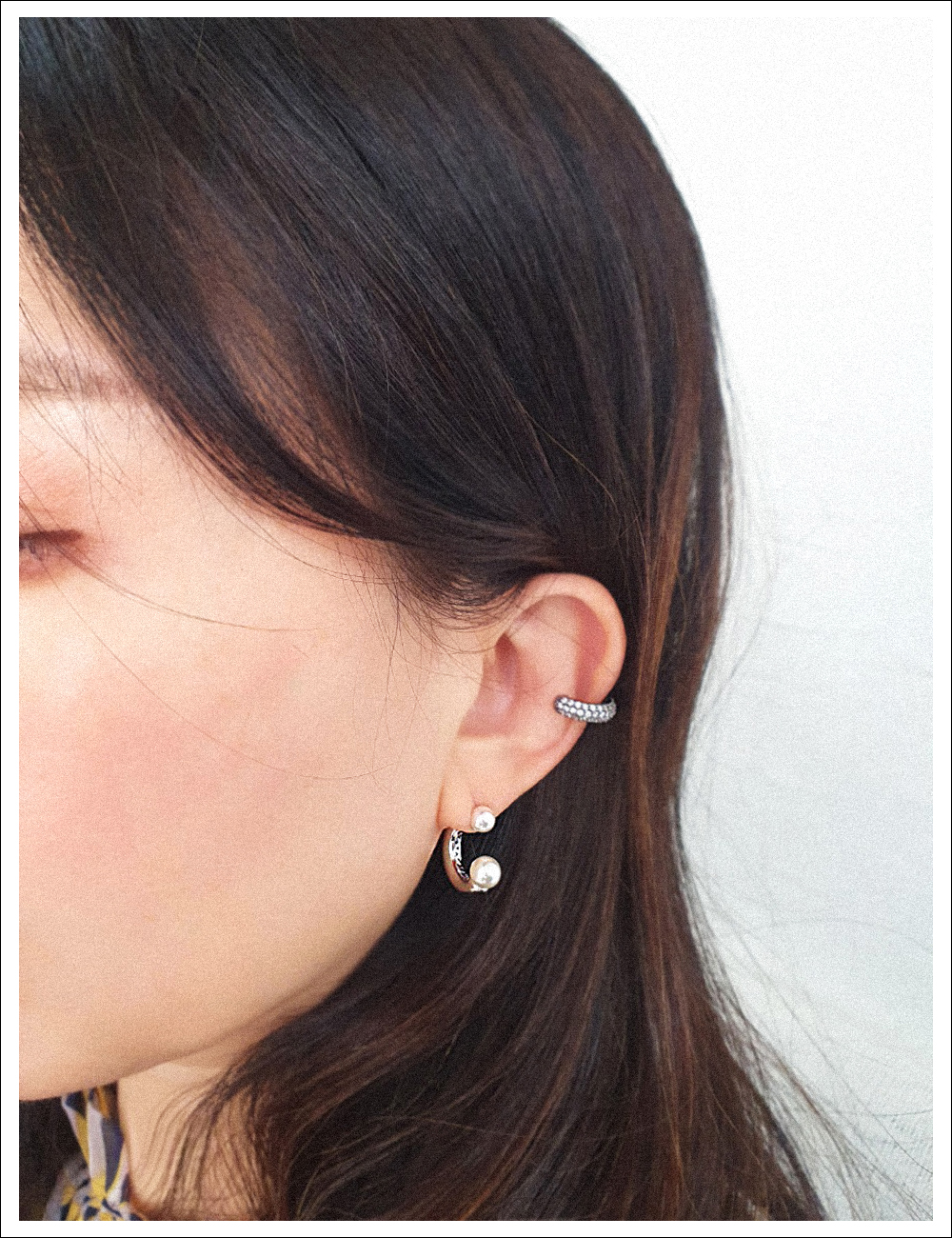 Daily two way silver pearl ring earring 데일리 투웨이 실버 진주 링귀걸이