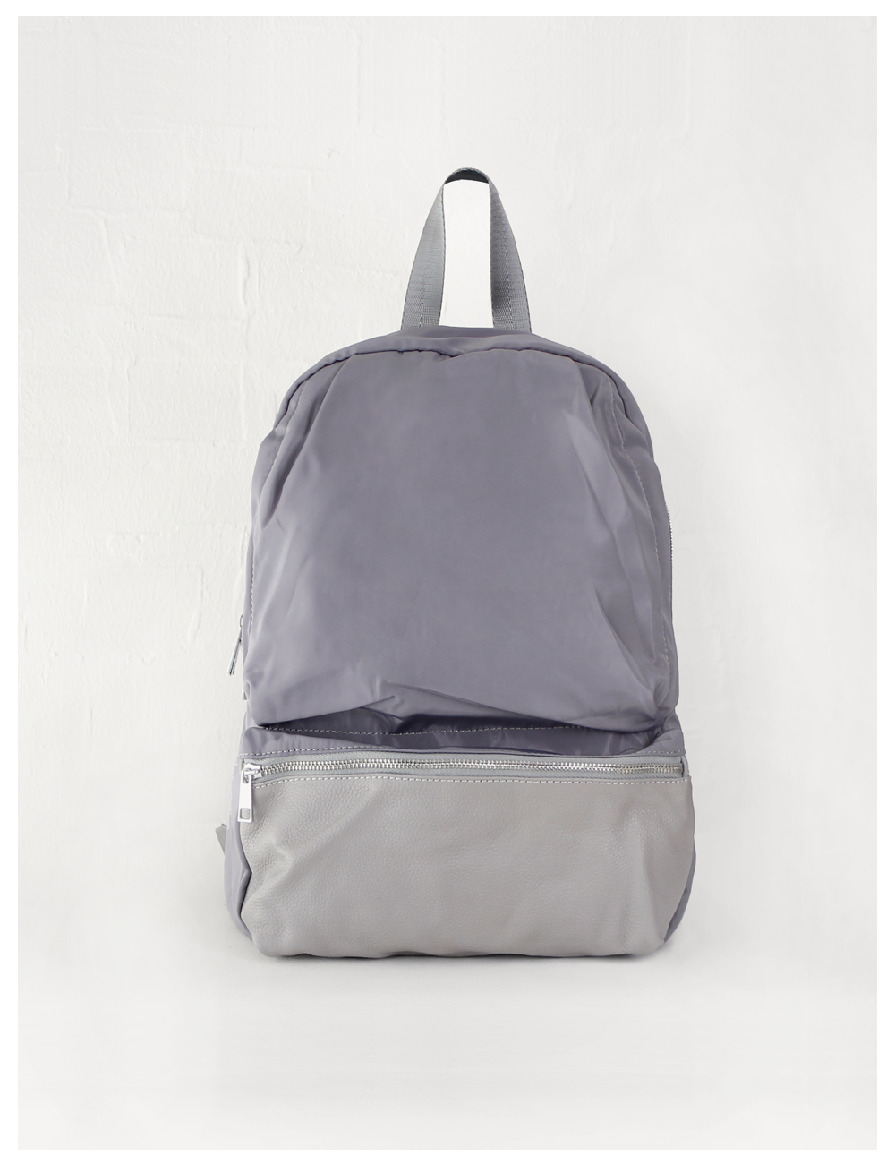 Dave gray leather back pack_Gray